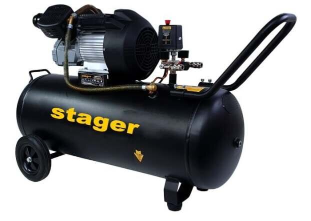 Stager HM3100V-10 compresor aer, 100L, 10bar, 356L min, monofazat, angrenare directa